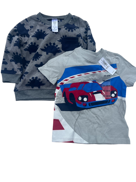 104 - 18 mo shirt bundle Dinos and car