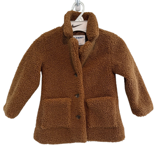 #146 - REDUCED Girls 3T Sherpa Button Down Coat | EUC