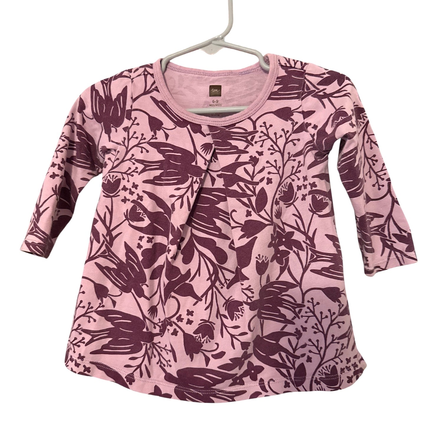 #146 - REDUCED Tea Brand 6-9m Purple Long Sleeve Dress