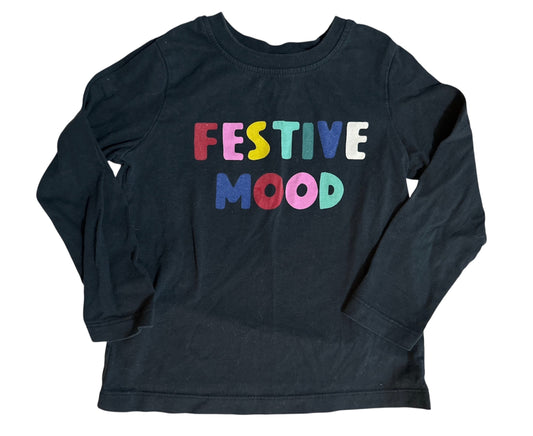 #146 - REDUCED Hanna Andersson 100 (4T) FESTIVE MOOD Shirt