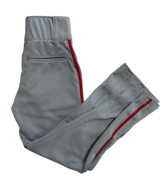 #146 - REDUCED Champro Youth XS Gray Baseball Pants with Red Stripes