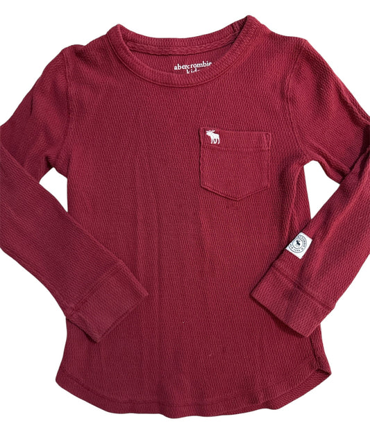 #146 - REDUCED Abercrombie Kids 5/6 Maroon Waffle Long Sleeve Shirt