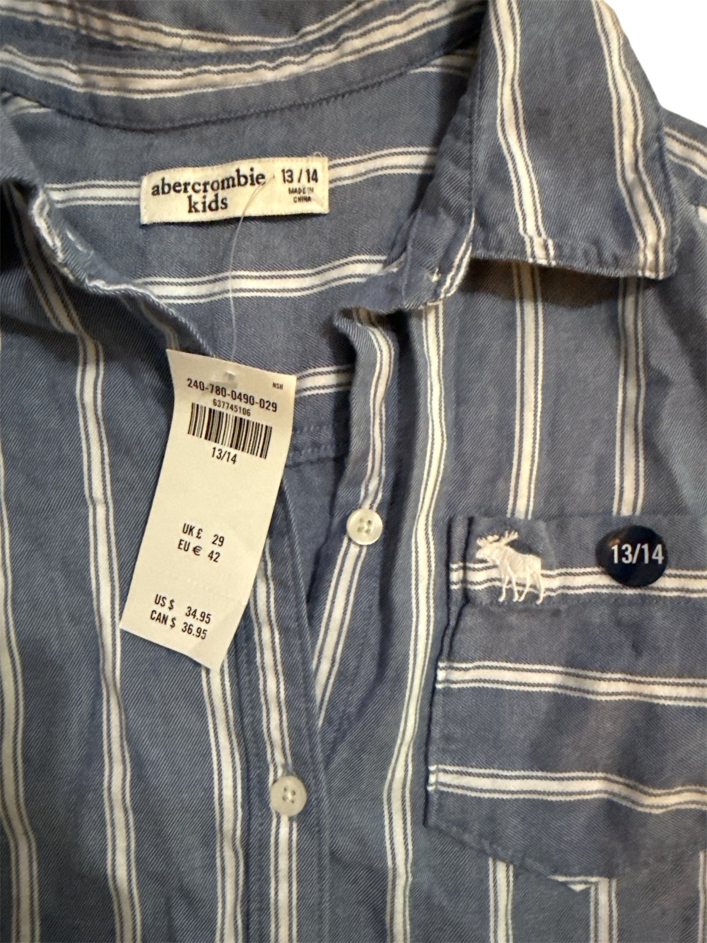 #146 - REDUCED Abercrombie Kids 13/14 NWT Button-Up Shirt