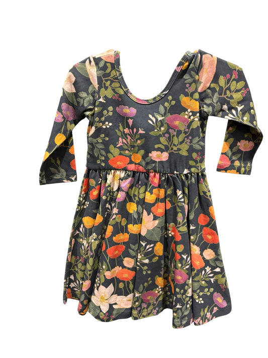 Seller #105 - 3T Girls Alice & Ames Dark Botanical Floral Dress EUC
