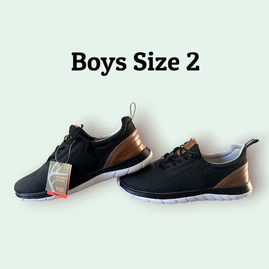 #77 BRAND NEW Deer Stags, No Tie, Boys Size 2 (Pair 1)