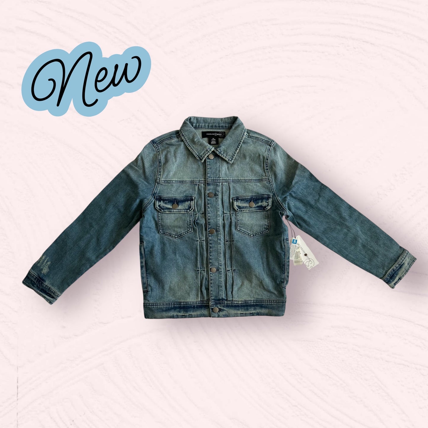 #77 NWOT Medium Wash Button-Up Jean Jacket, Girls 14/16 (#1)