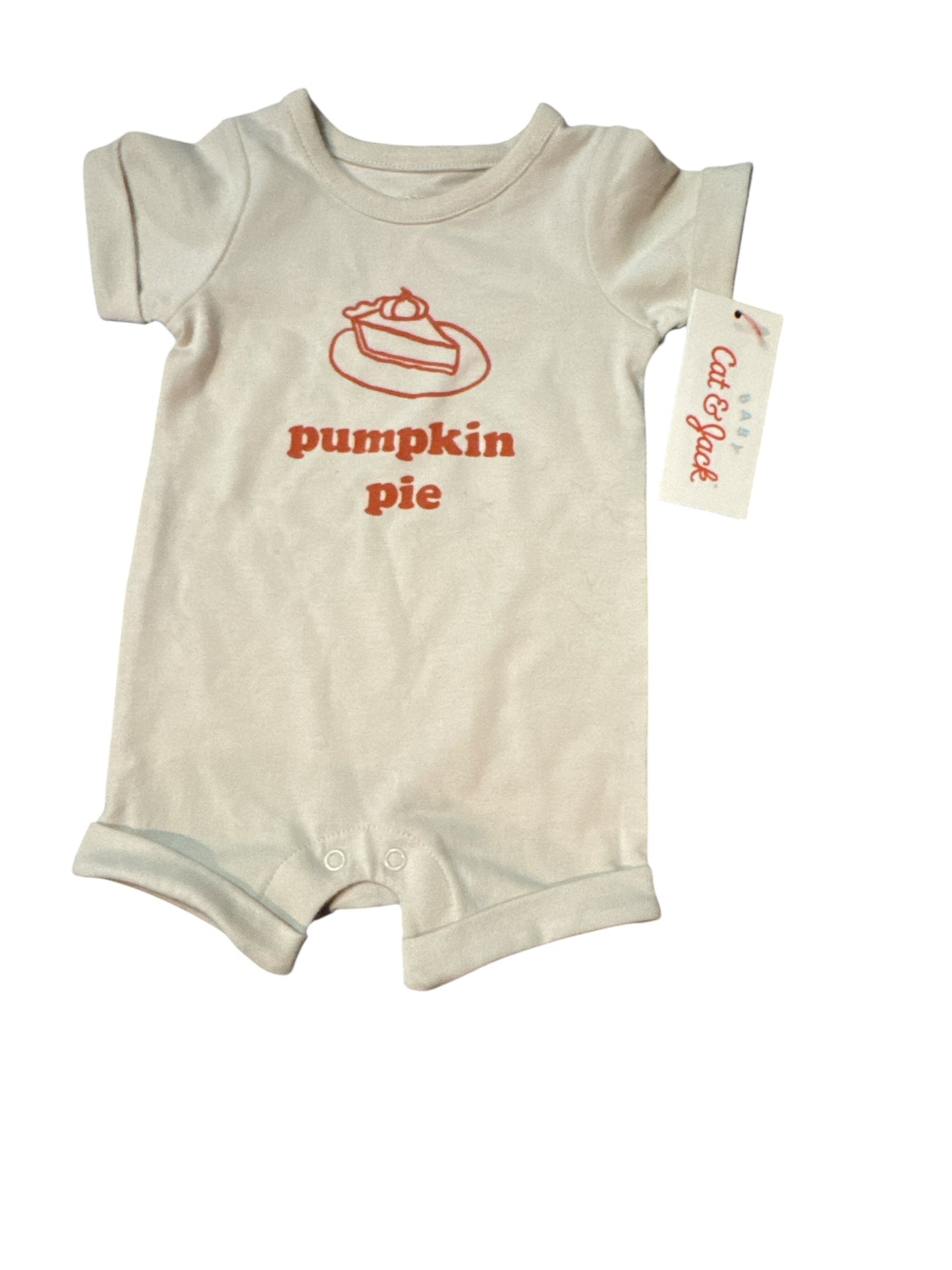 #28 REDUCED NWT Baby Cat & Jack Pumpkin Pie Romper Size NB