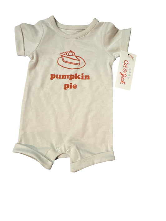 #28 REDUCED NWT Baby Cat & Jack Pumpkin Pie Romper Size NB
