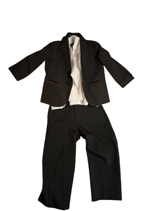 #28 REDUCED Boys Black Suit with White Button Down Shirt Size 3