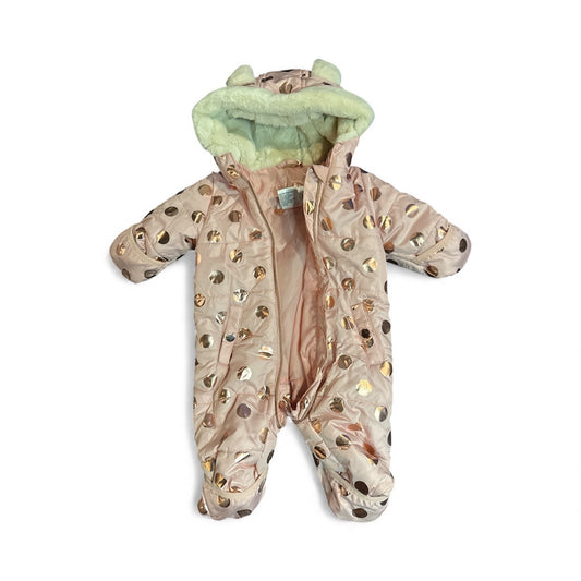 #28 REDUCED Liv and Lottie Pink Polka Dot Baby Girls Waterproof Bunting Size 3M