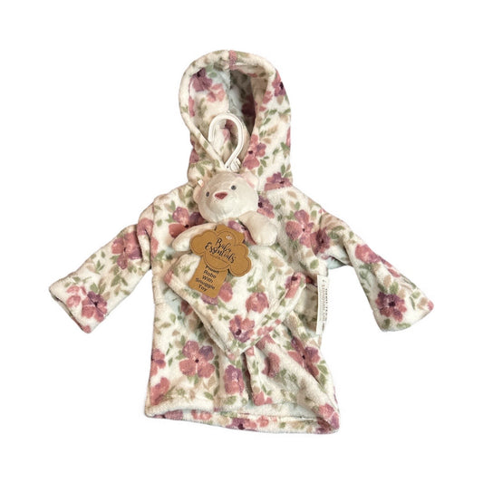 #28 REDUCED NWT Baby Essentials Fuzzy Robe with Matching Lovey Size 0-9M