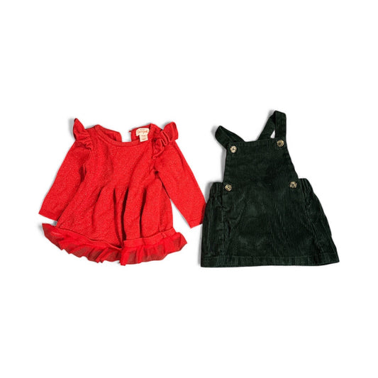 #28 REDUCED Cat & Jack and Carters Christmas Holiday Dress Bundle Size 3M