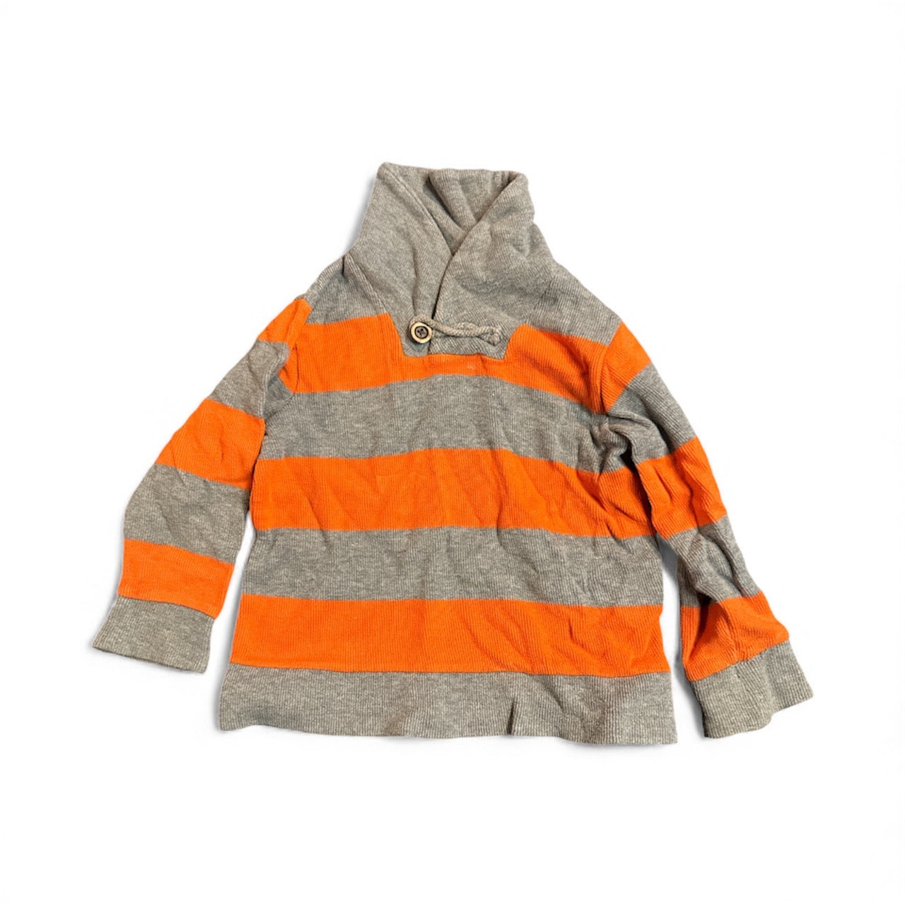 #28 REDUCED Gap Boys Cozy Shawl Neck Knit Striped Sweater Size 4