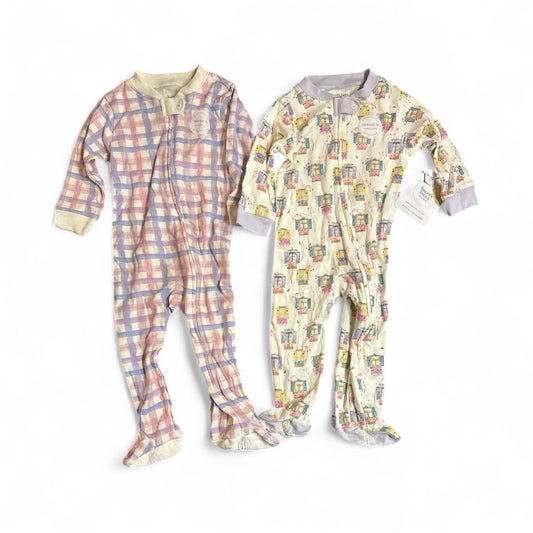 #28 REDUCED NWT Burts Bees Footed Sleeper Bundle Size 6-9M