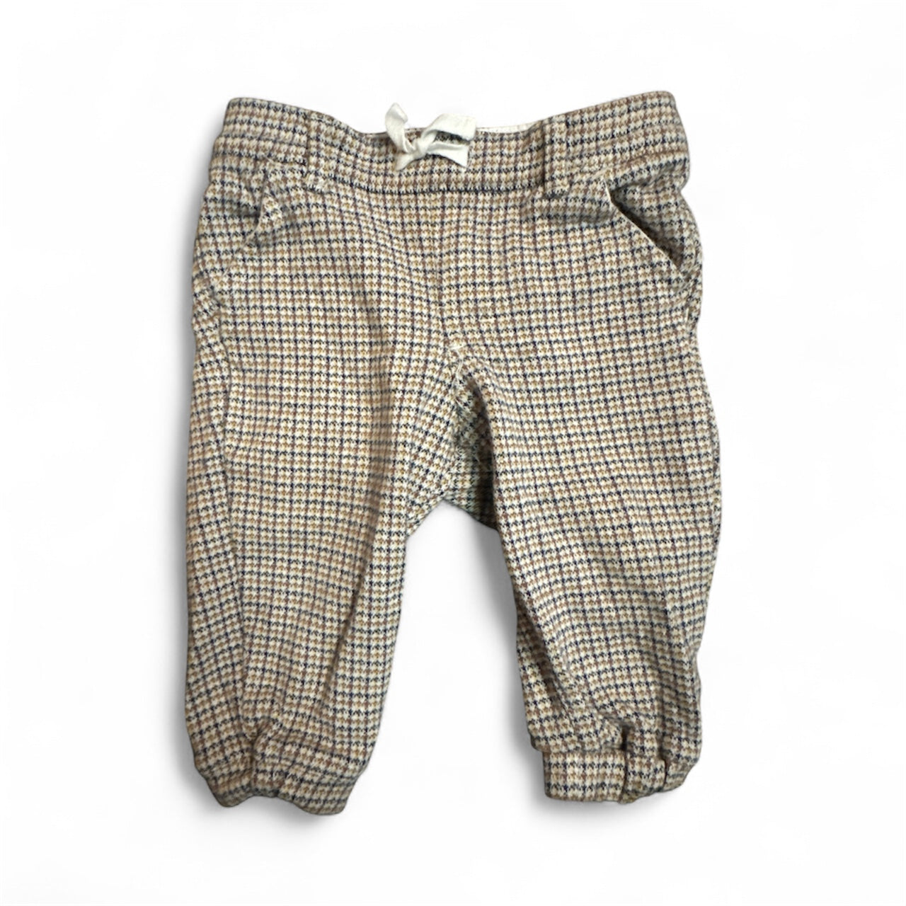 #28 REDUCED Janie & Jack Blue Thermal Shirt Houndstooth Pants and Chunky Knit Cardigan Bundle Size 6-12M