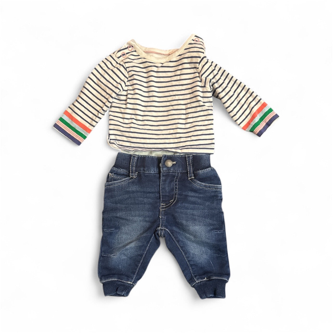 #28 REDUCED Girls Baby Boden / Levi's Shirt and Jeans Outfit Size 0-3M