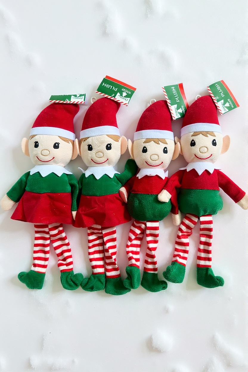 #77 NEW in Bag Set of 4 Plush Elves, Set #3