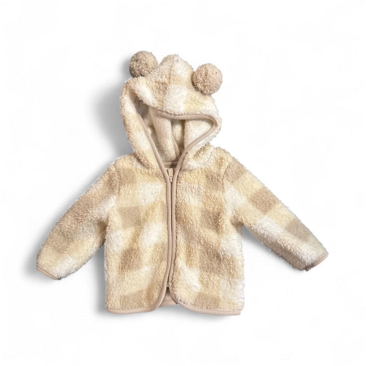 #28 REDUCED Cat & Jack Baby Girls Fuzzy Fleece Zip Up Jacket Size 3-6M