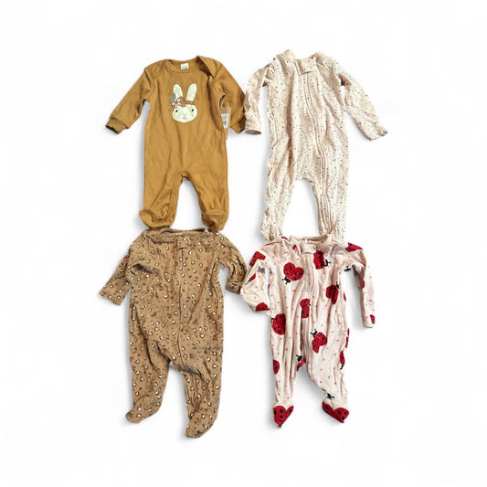 #28 REDUCED PL Baby (NWT) / Carters / Viverano Bundle of 4 Footed Sleepers Size 0-3M