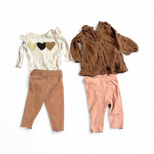 #28 REDUCED Baby Girls Rabbit Bear / Little Me / H&M Outfit Bundle Size 0-3M