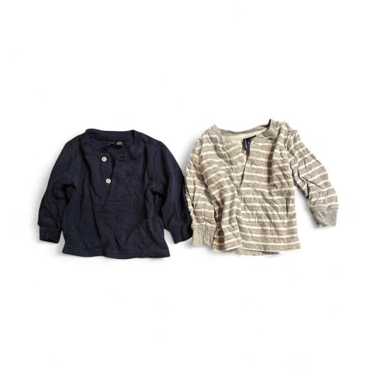 #28 REDUCED Janie & Jack Boys Long Sleeve Henley Bundle Size 6-12M