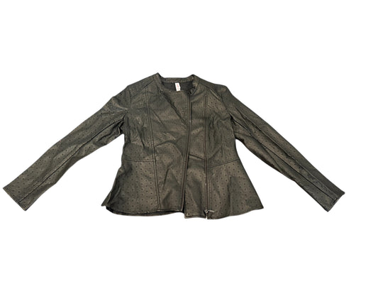 208 girls size 10/12 leather coat