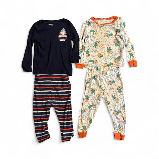 #28 REDUCED Boys Old Navy Shark / Cocomelon Pajama Bundle Size 2T