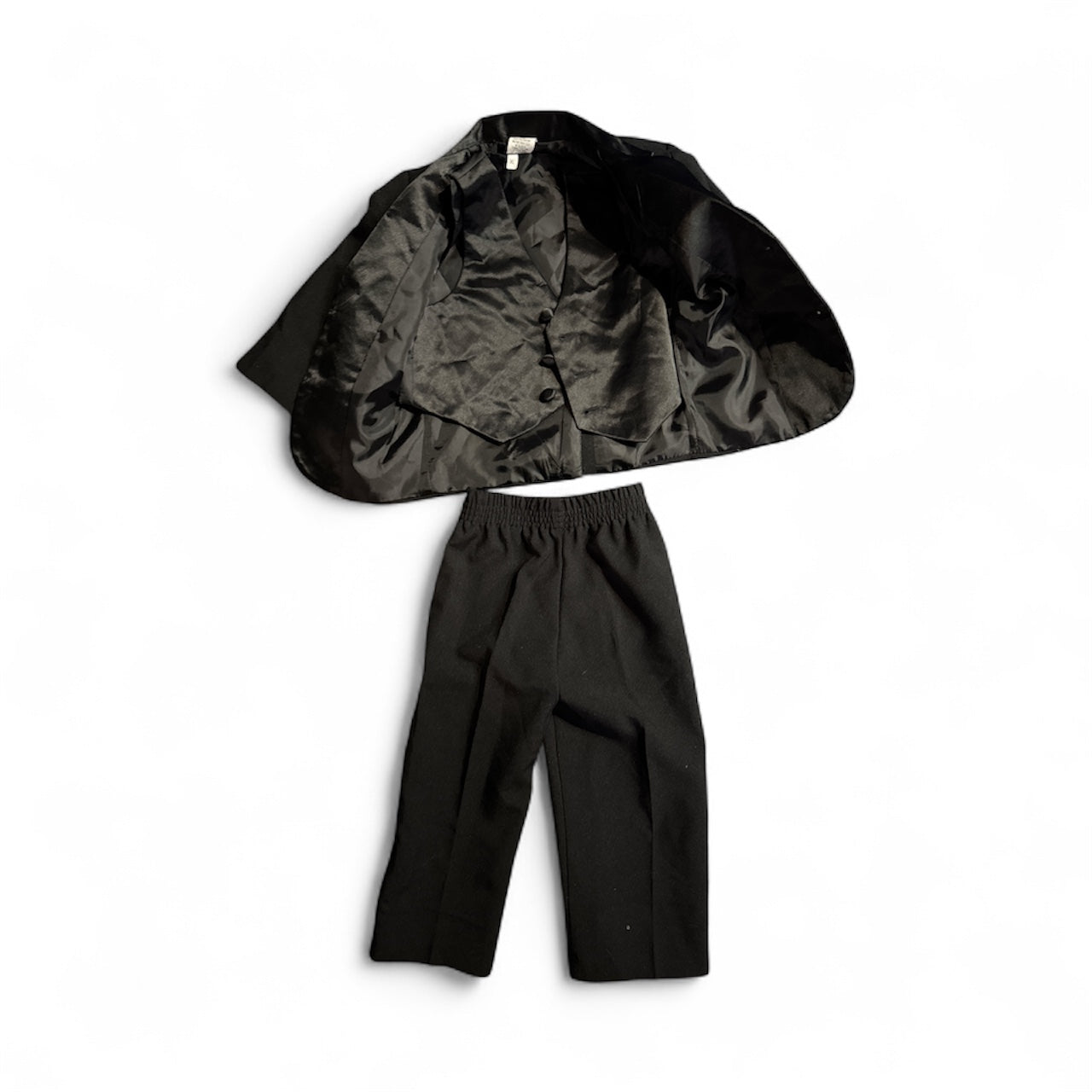 #28 REDUCED Boys Three Piece Black Tuxedo Suit Size 2T