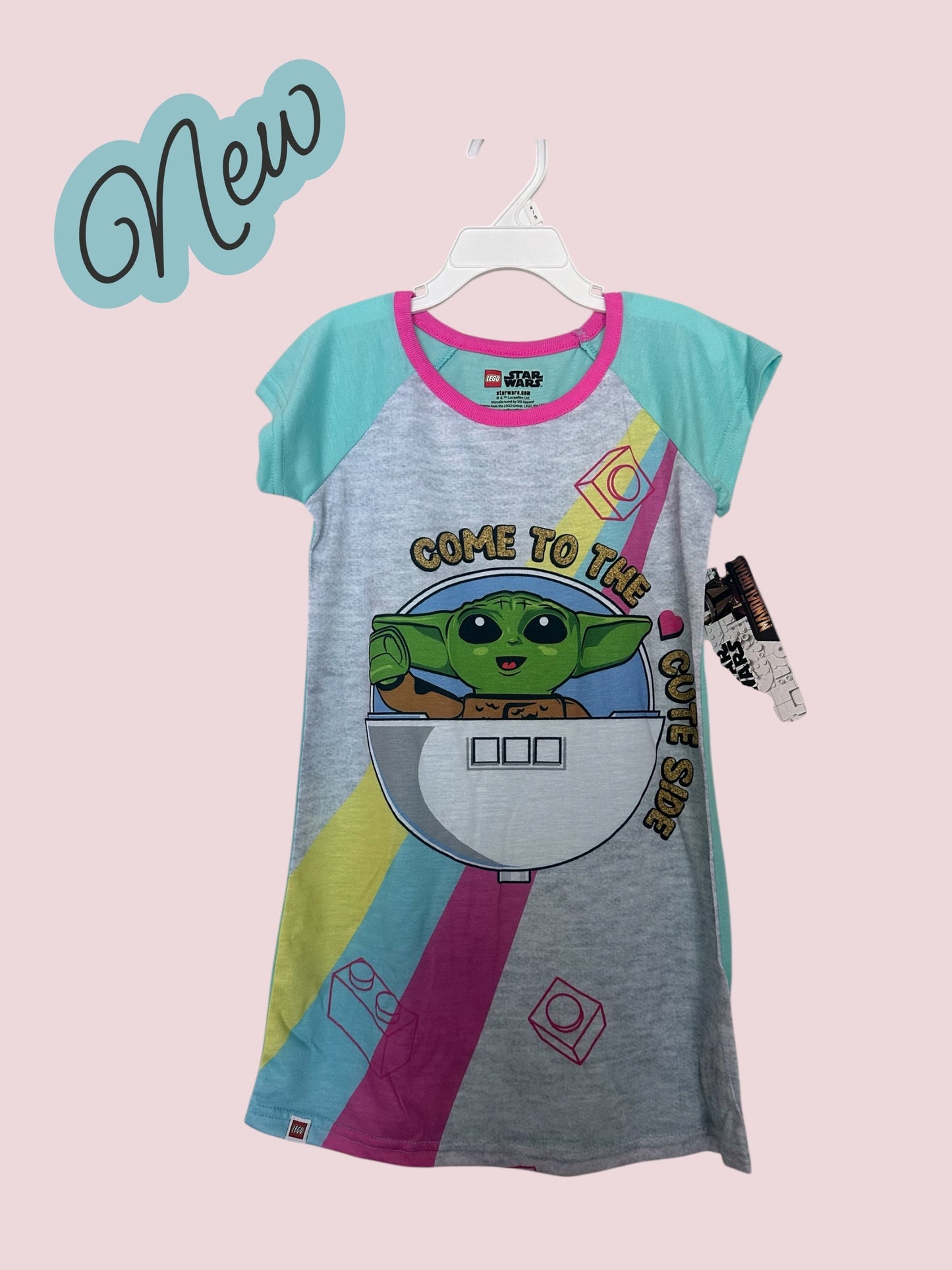 #77 NWT Star Wars Baby Yoda Nightgown, Size 4/5