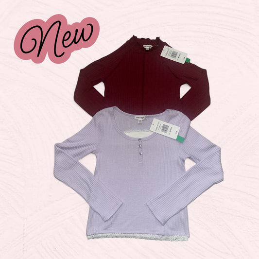 #77 NWT 2 Stitch & Pine Blouses, Girls 10/12