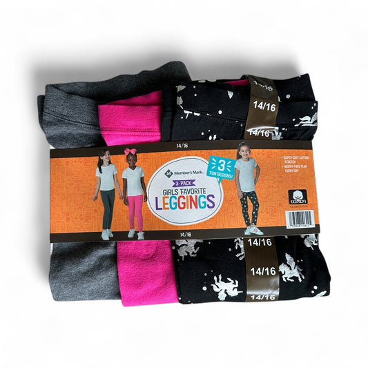 #77 NWT 3 Pack of Leggings, Girls 14/16, Set 1