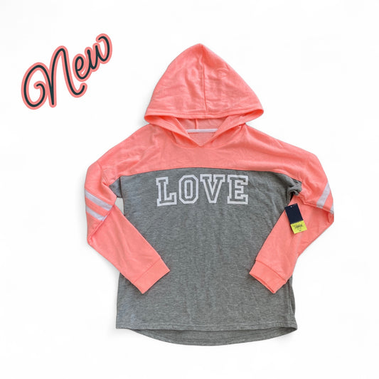 #77 NWOT Hooded Long Sleeve “Love” Shirt, Girls Size 16/18