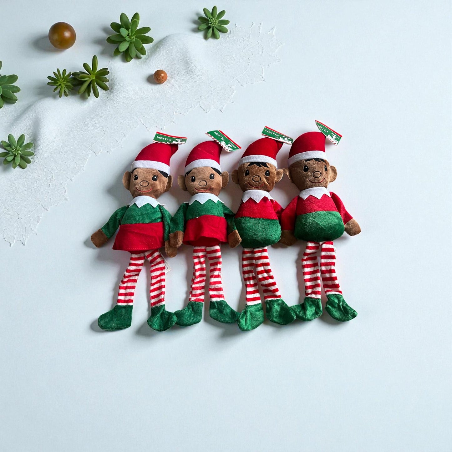 #77 NEW in Bag Set of 4 Plush Elves, Set #7