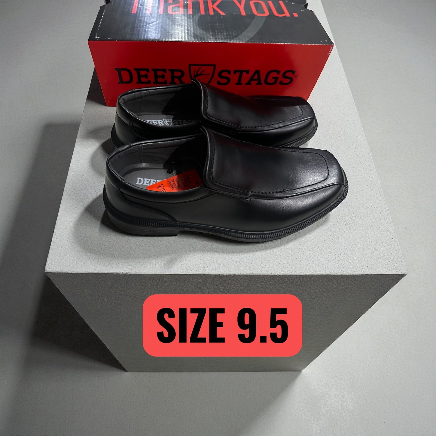 #77 New In Box Men’s Deer Stag Slip-On Dress Shoe, Size 9.5