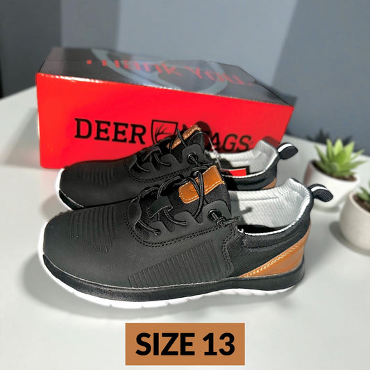 #77 New In Box Slip-On Leather Deer Stags, Boys Size 13