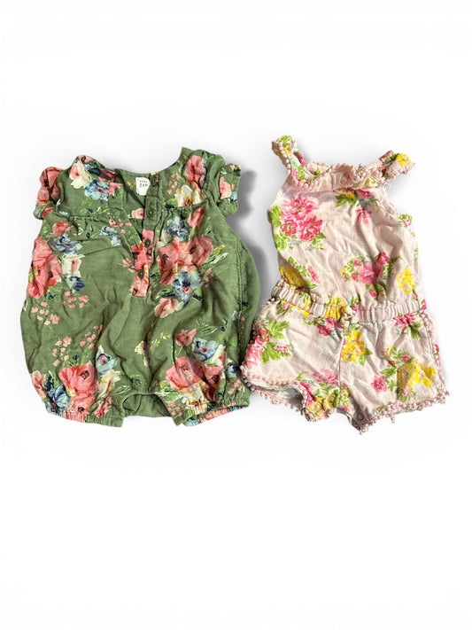 #190 Baby Gap Little Me Floral Romper Bundle Size 12M