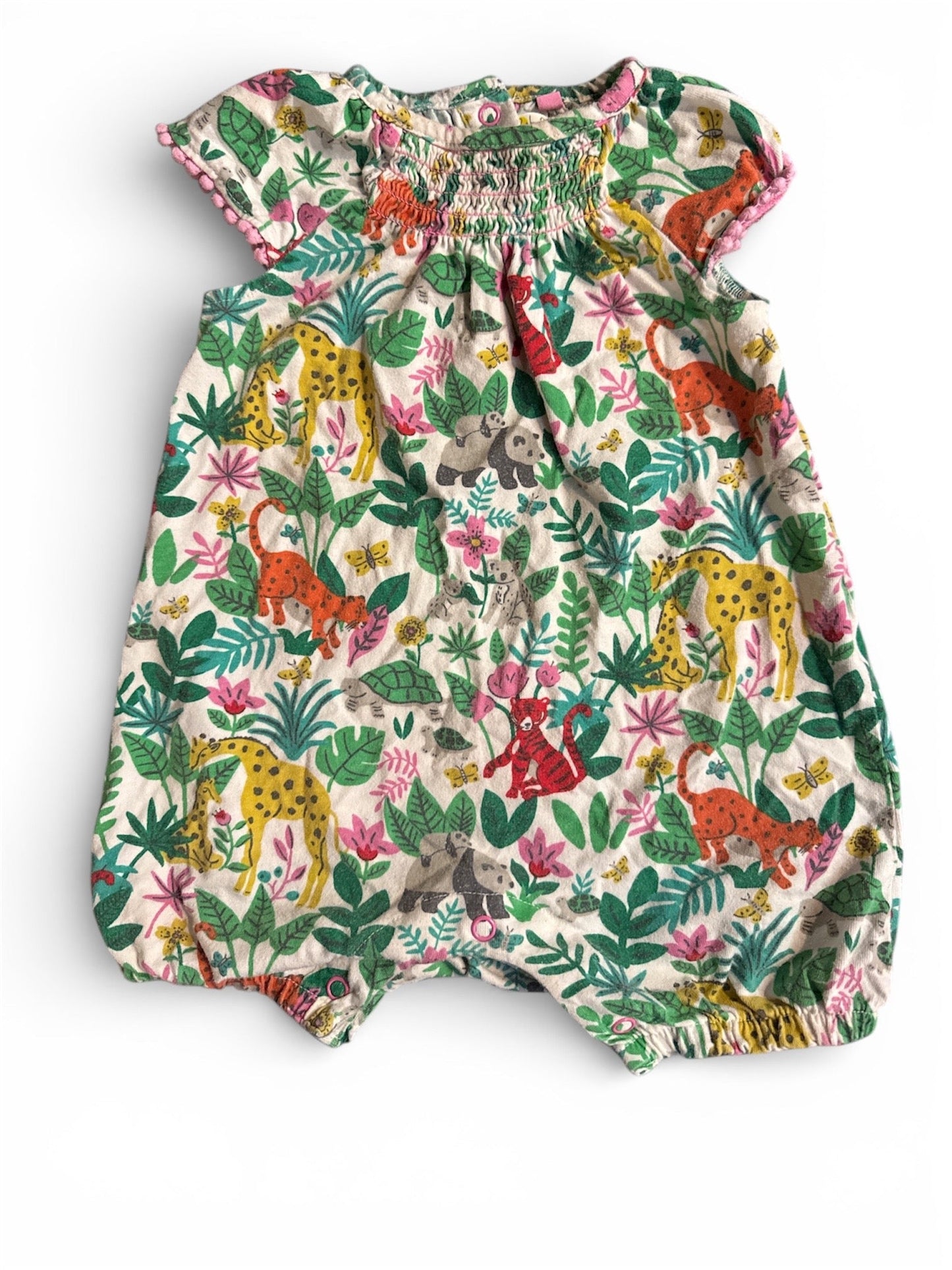 #190 Baby Boden Jungle Animal Romper Size 9-12M