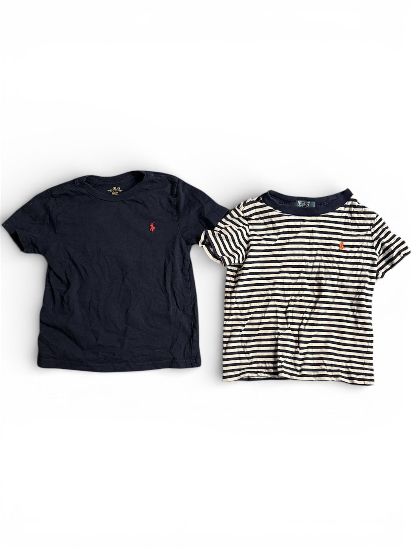 #190 Polo Ralph Lauren Boys Navy and Striped T-Shirt Bundle Size 4