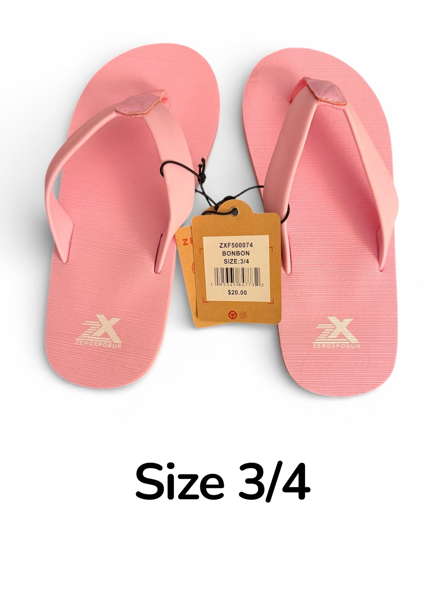 #155 NWT Girls Pink Flip-Flops, Size 3/4
