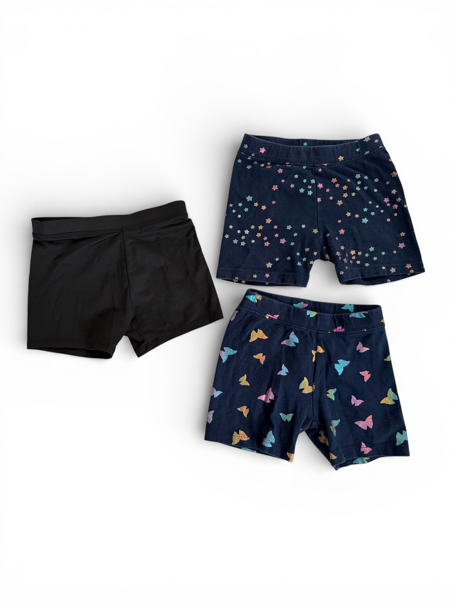 #155 Three Pair of Bike/Cartwheel Shorts, Girls 4/5