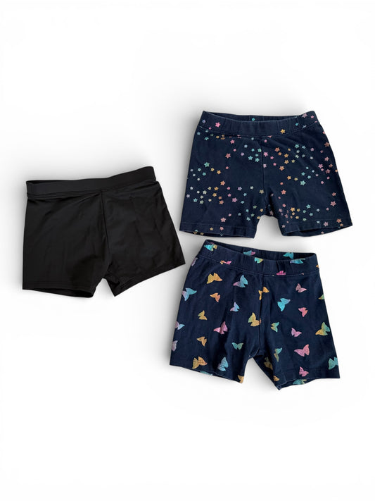 #155 Three Pair of Bike/Cartwheel Shorts, Girls 4/5