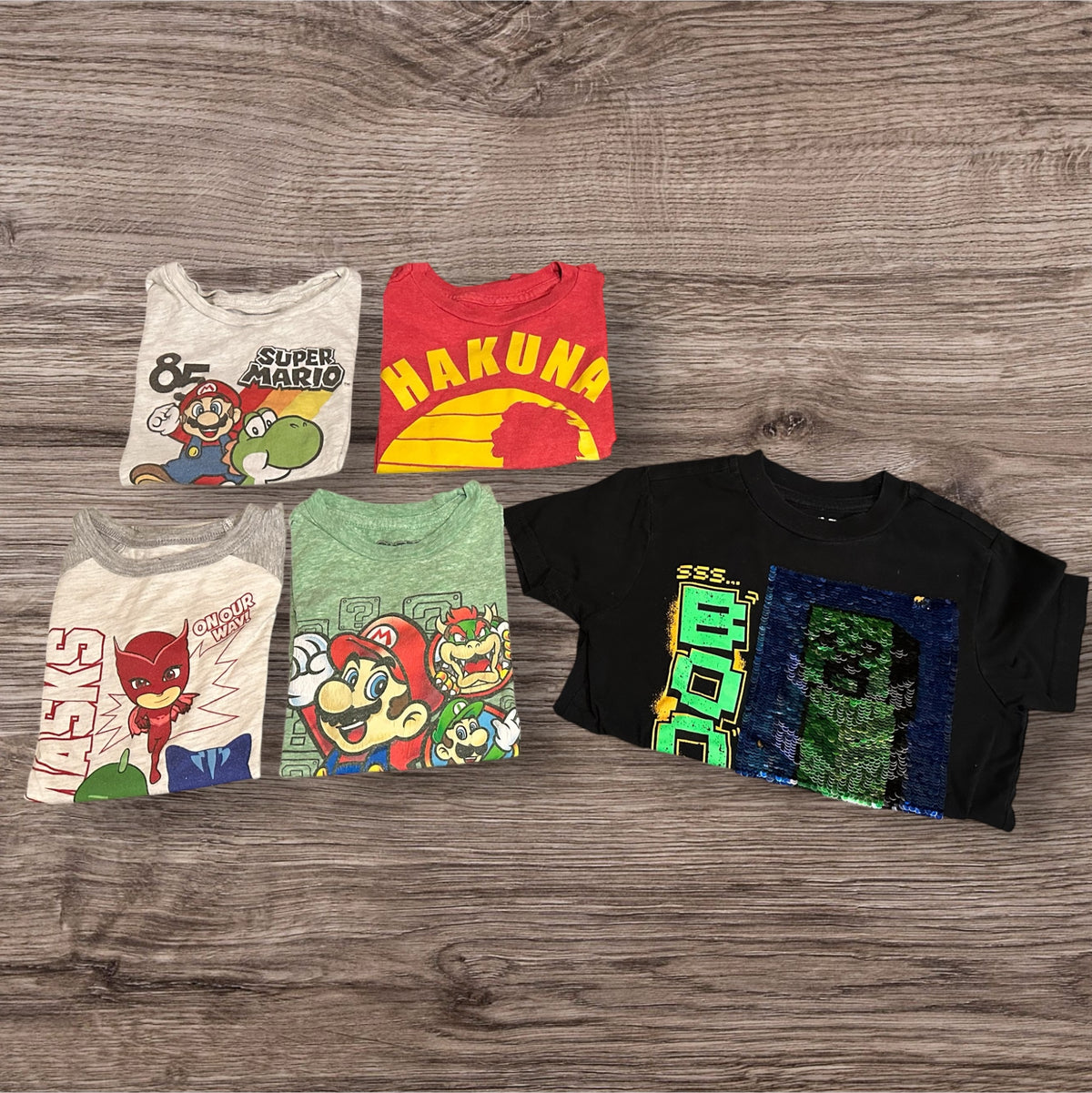 #171 Boy's XS Character Shirt Bundle (5 Shirts)