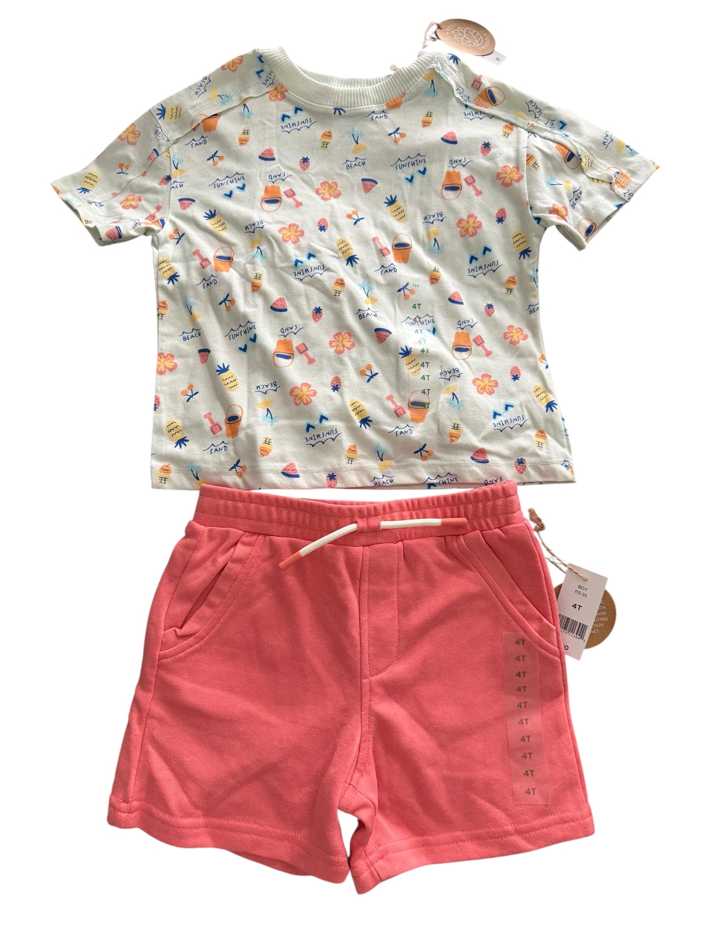 #155 NWT Boys Beach Themed Outfit, 4T