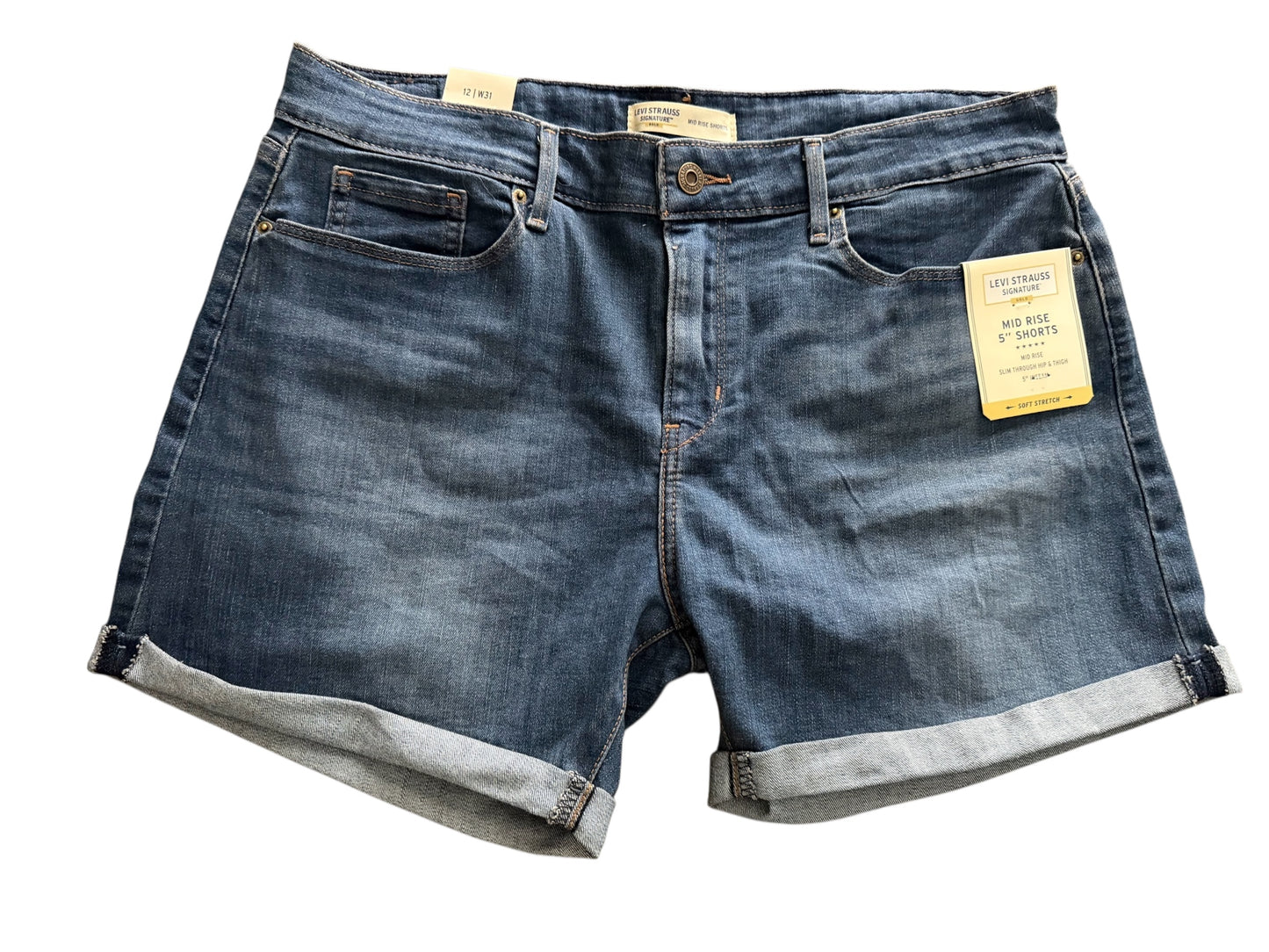 #155 NWT Women’s Levi Mid Rise Shorts, Size 12