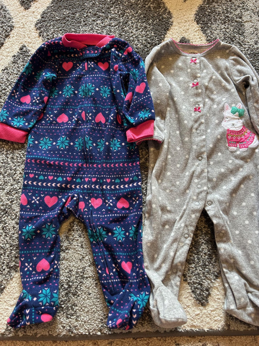 Seller 120, VGUC 9M Fleece Sleepers, Carters