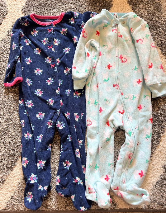 Seller 120, VGUC 9M Fleece Sleepers, Carters