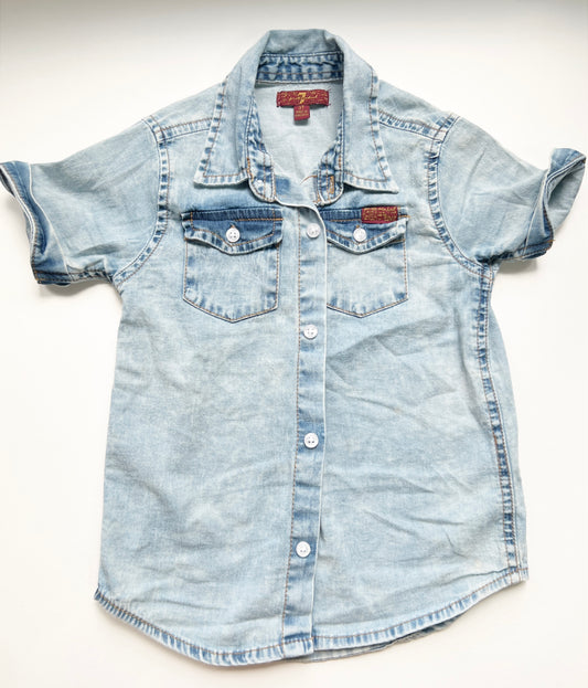 #4. 3T 7 For All Mankind denim short sleeve button up, GUC