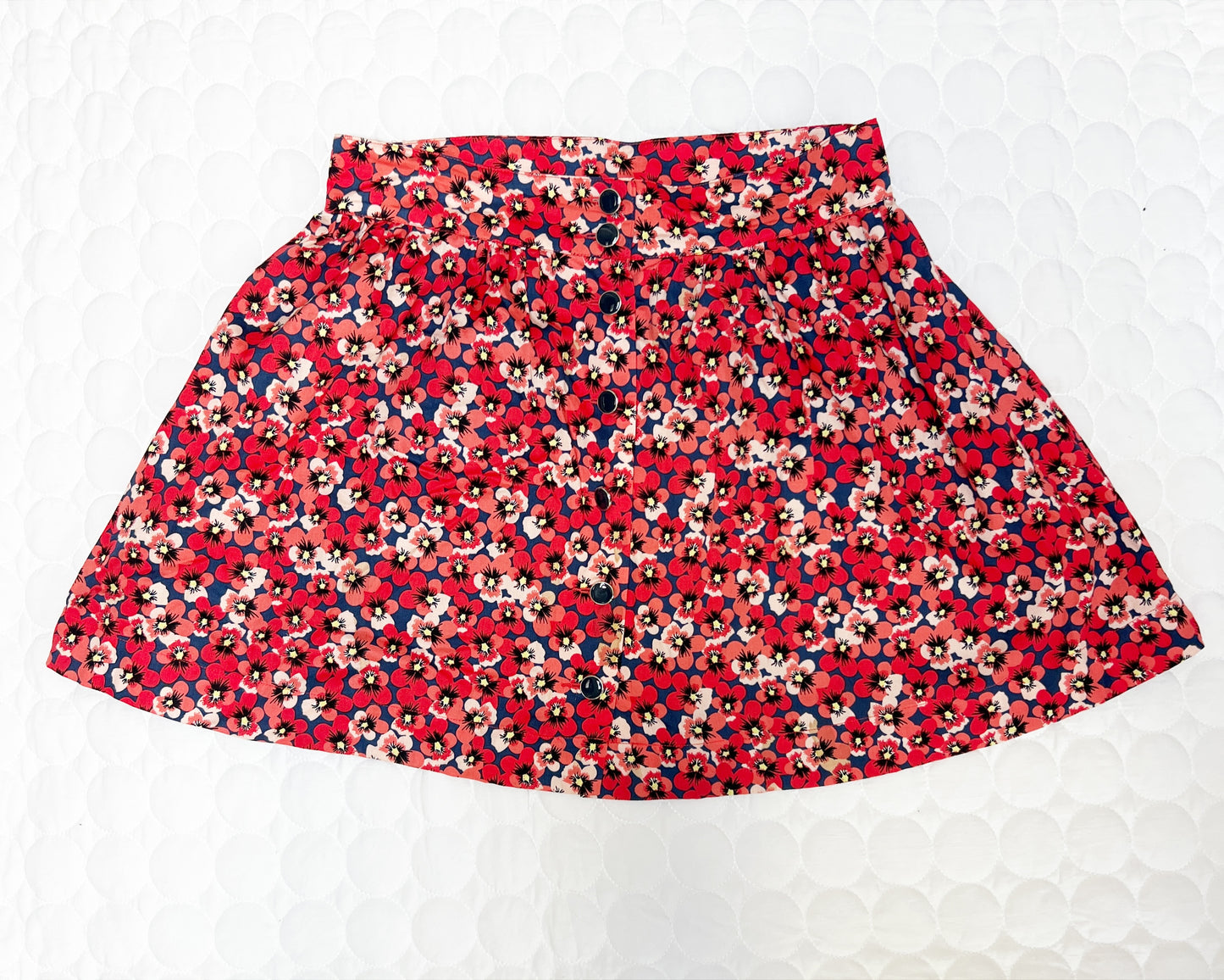 Size 12 high-waist floral skirt with buttons , EUC