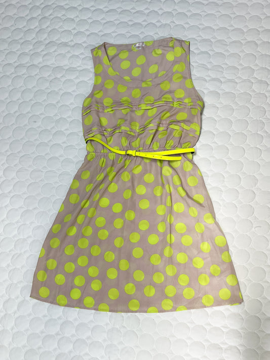 Size L women’s Exhilaration tan/fluorescent yellow dress with belt. VGUC.