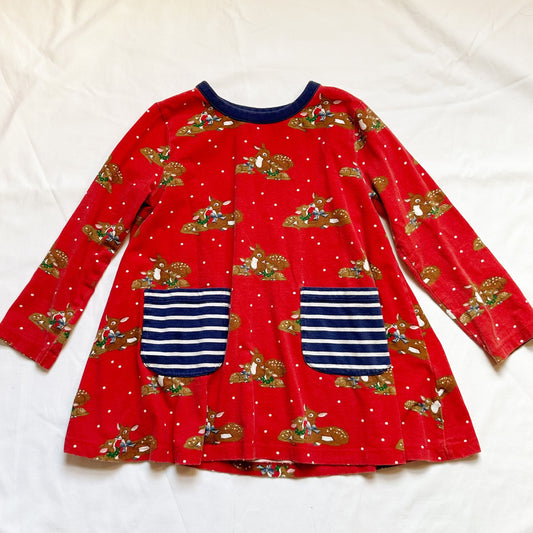 Boden tunic red with deers Girls 6-7